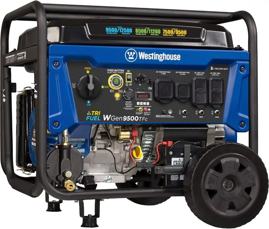 &quot;Ultimate Power Solution: 12500 Peak Watt Tri-Fuel Portable Generator with Remote Start&quot;