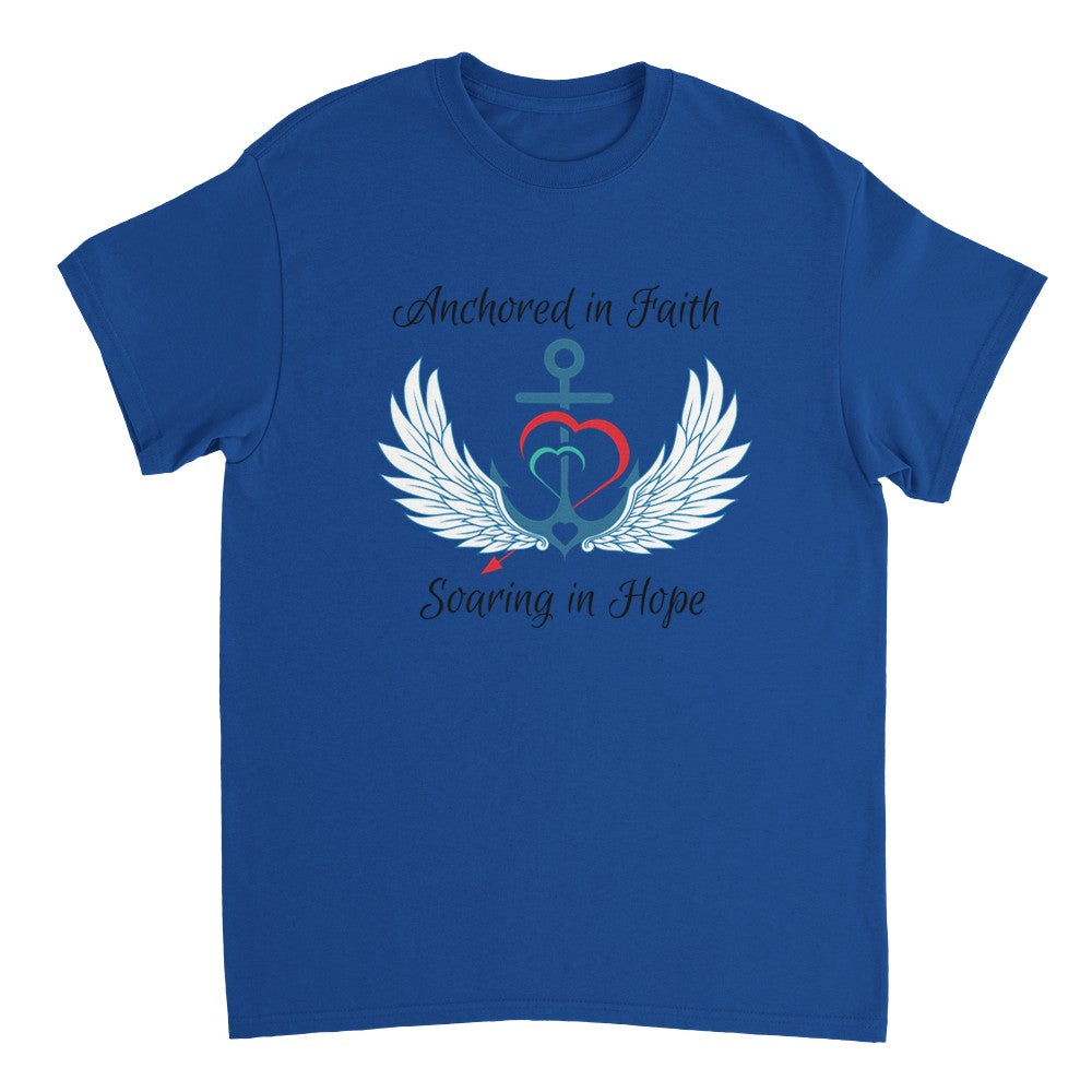 Anchored in Faith, Soaring in Hope - Heavyweight Unisex Crewneck T-shirt