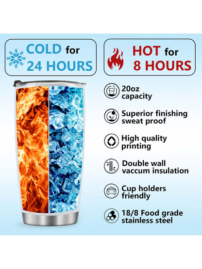 Jekeno Mug Tumbler Gifts For Firefighter - Fireman Drinking Cups Presents For Men Boy Dad Father Husband Son Grandpa Friends Adult From Daughter Son Wife Travel Coffee Mug For 20oz Stainless Steel Valentine&