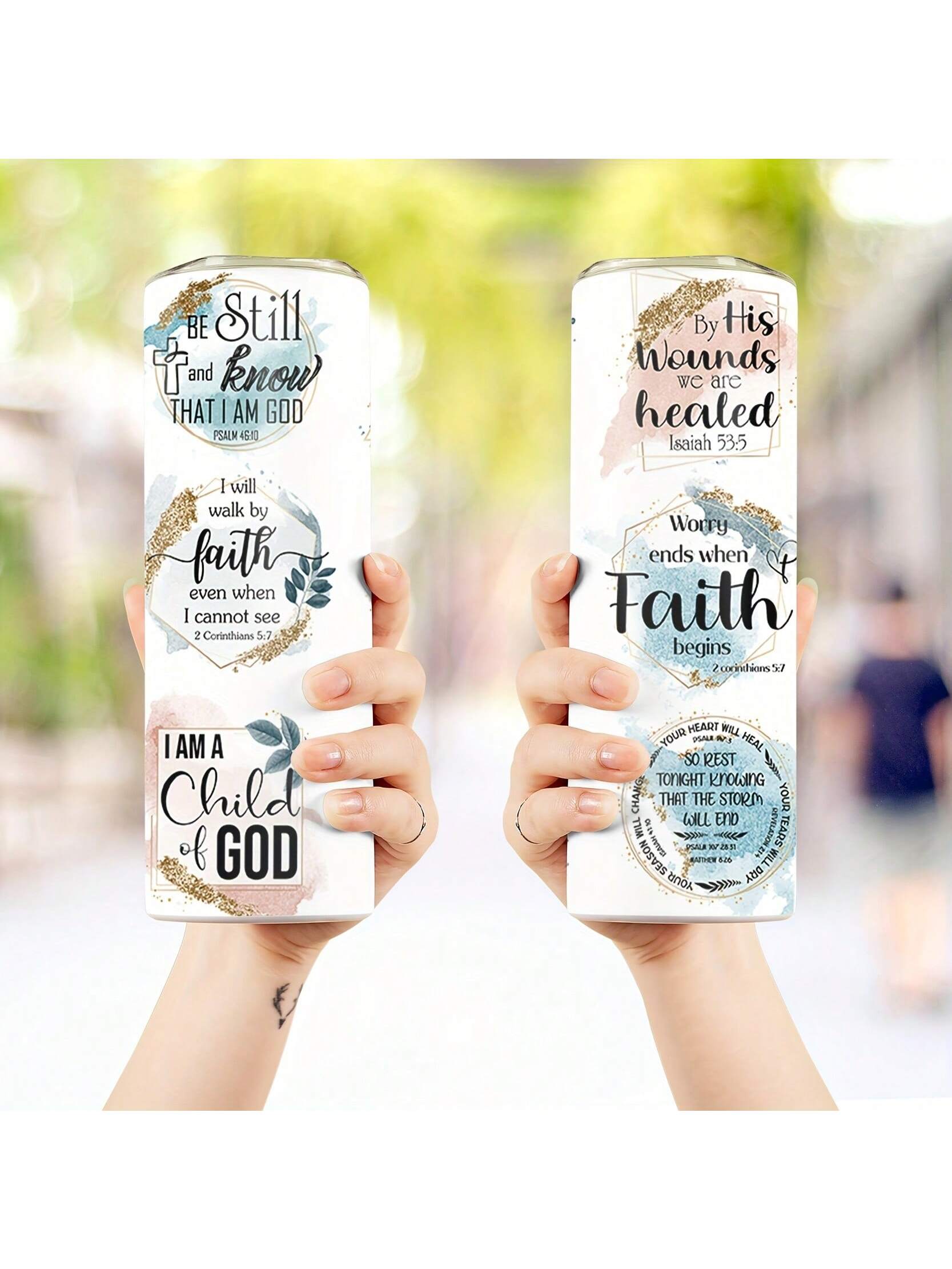 1pc, Christian Inspirational Quotes Tumbler With Lid  20oz Stainless Steel Straight Water Bottle, Insulated Water Cups, Summer Winter Drinkware, Outdoor Travel Accessories, Valentine&