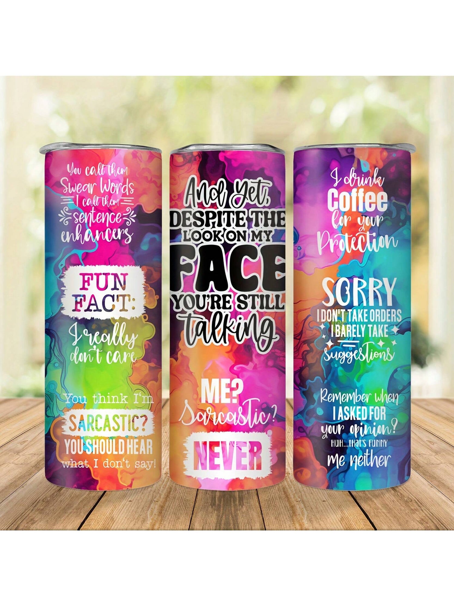 1pc, Funny Sarcastic Quotes Tumbler With Lid And Straw, 20oz Stainless Steel Water Bottle, Insulated Straight Water Cups, Summer Winter Drinkware, Outdoor Travel Accessories