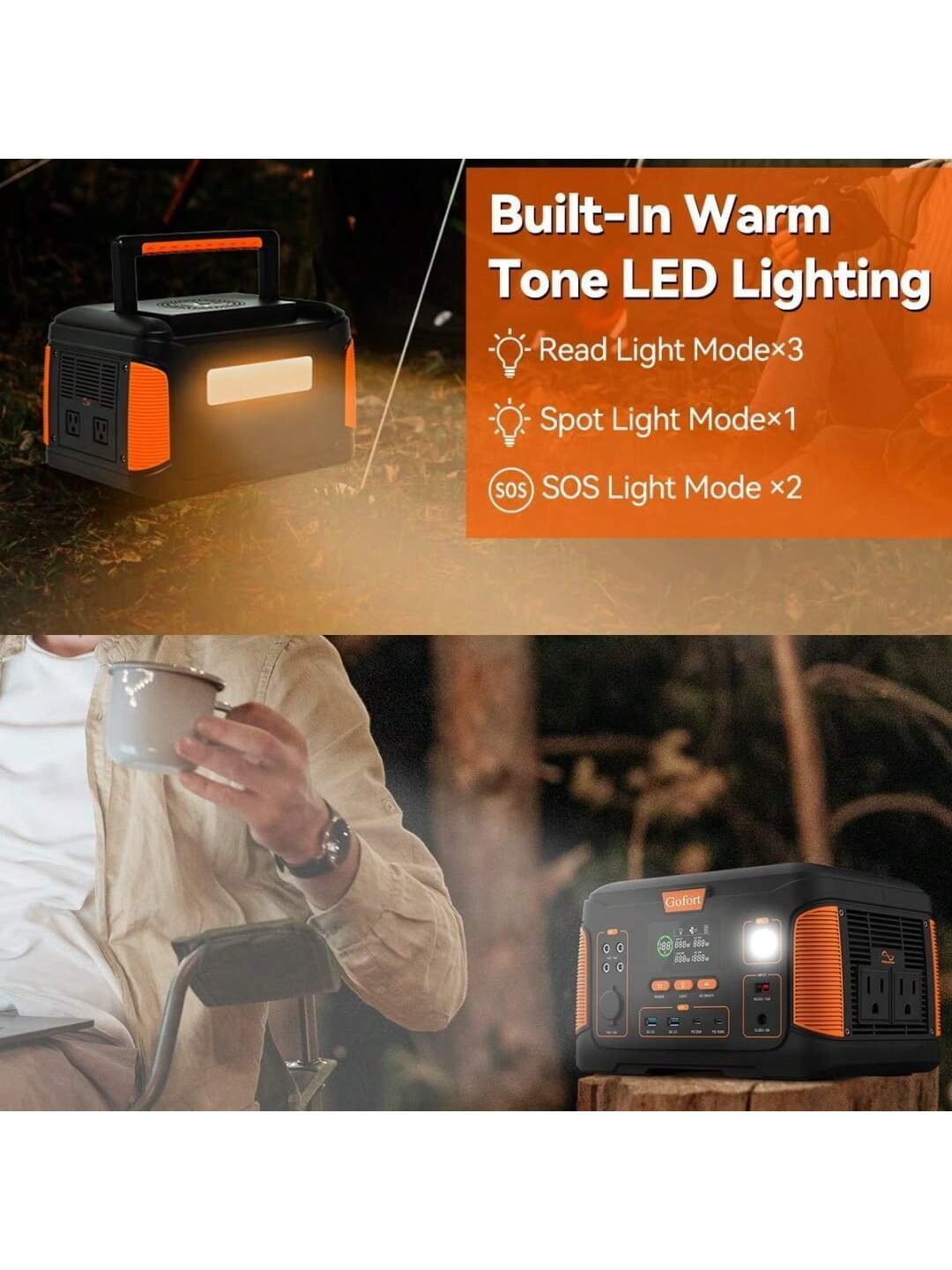 932Wh Solar Generator Power Station with Wireless Charger and Fast Charging USB - Perfect for Outdoor Camping and Home Use