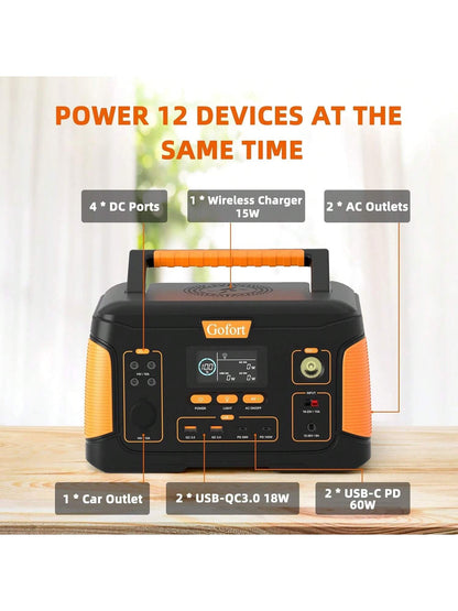 1000W Portable Power Station, 932Wh Solar Generator Power Supply Lithium Battery Pack With Wireless Charger, AC Outlets PD 60W Fast Charging USB QC3.0 Backup Battery For Outdoor Camping Home