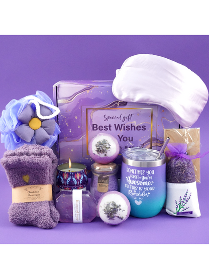 Gift Basket For Women - Lavender Gift Set For Women Include Water Cup,Eye Mask Valentine&