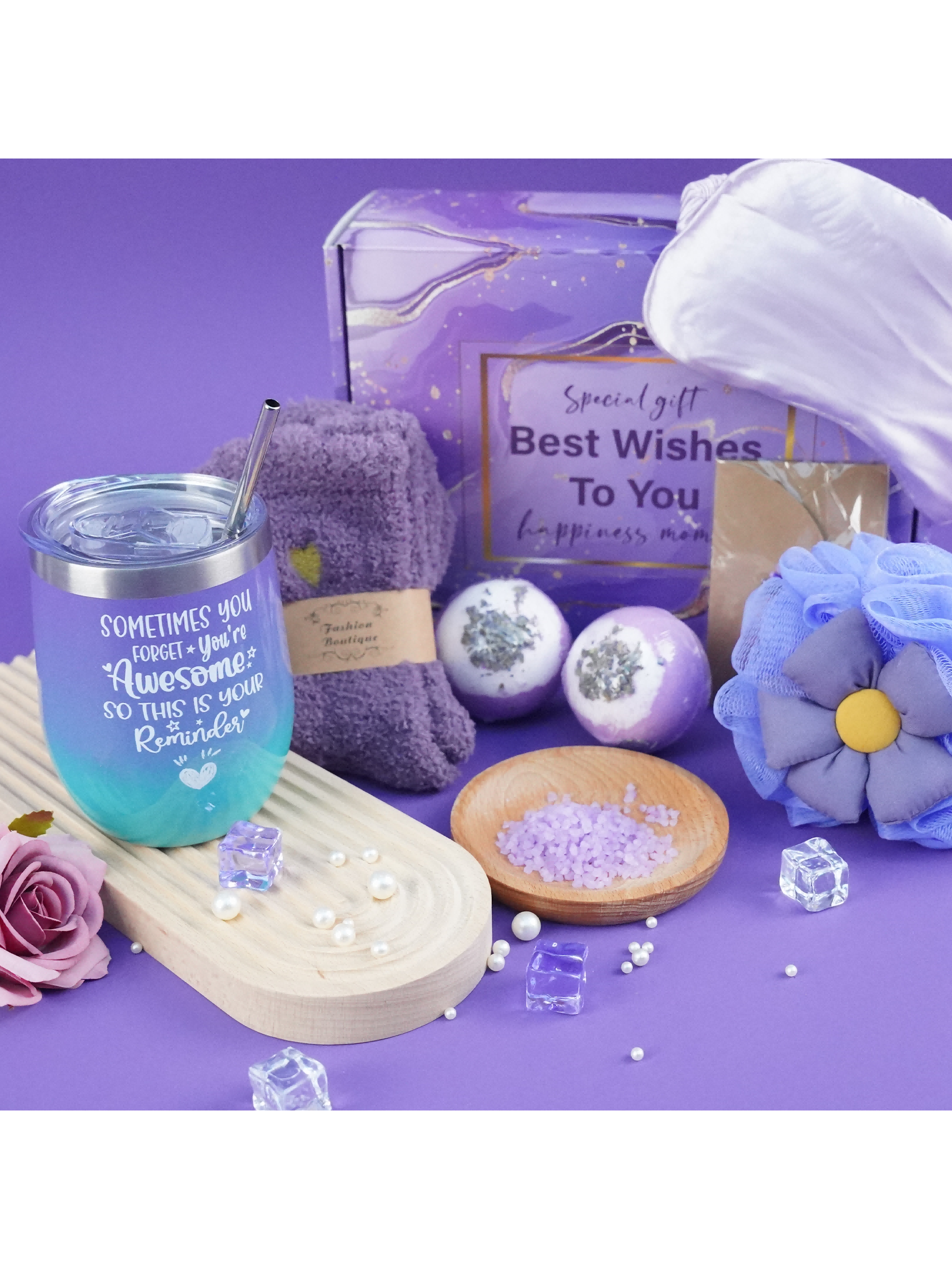 Gift Basket For Women - Lavender Gift Set For Women Include Water Cup,Eye Mask Valentine&