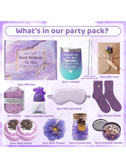 Gift Basket For Women - Lavender Gift Set For Women Include Water Cup,Eye Mask Valentine&