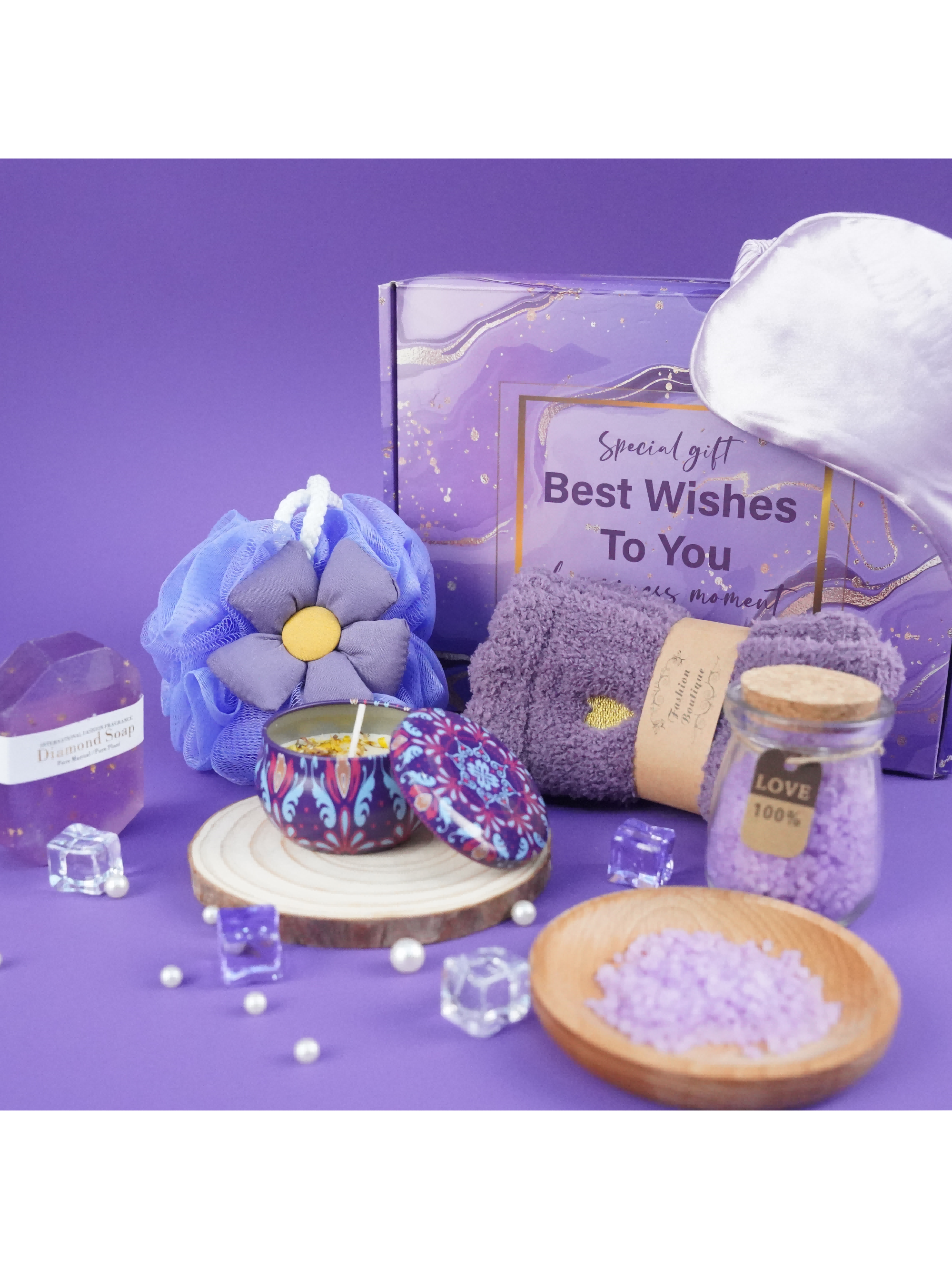 Gift Basket For Women - Lavender Gift Set For Women Include Water Cup,Eye Mask Valentine&