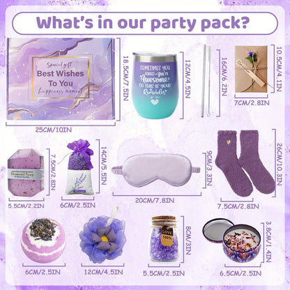 Gift Basket For Women - Lavender Gift Set For Women Include Water Cup,Eye Mask Valentine&