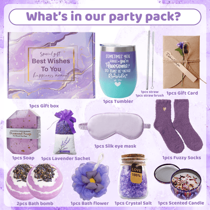 Gift Basket For Women - Lavender Gift Set For Women Include Water Cup,Eye Mask Valentine&