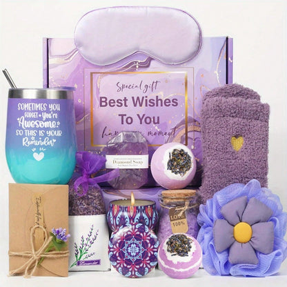 Gift Basket For Women - Lavender Gift Set For Women Include Water Cup,Eye Mask Valentine&