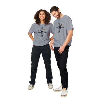 Love Hope Faith Jesus - Heavyweight Unisex Crewneck T-shirt