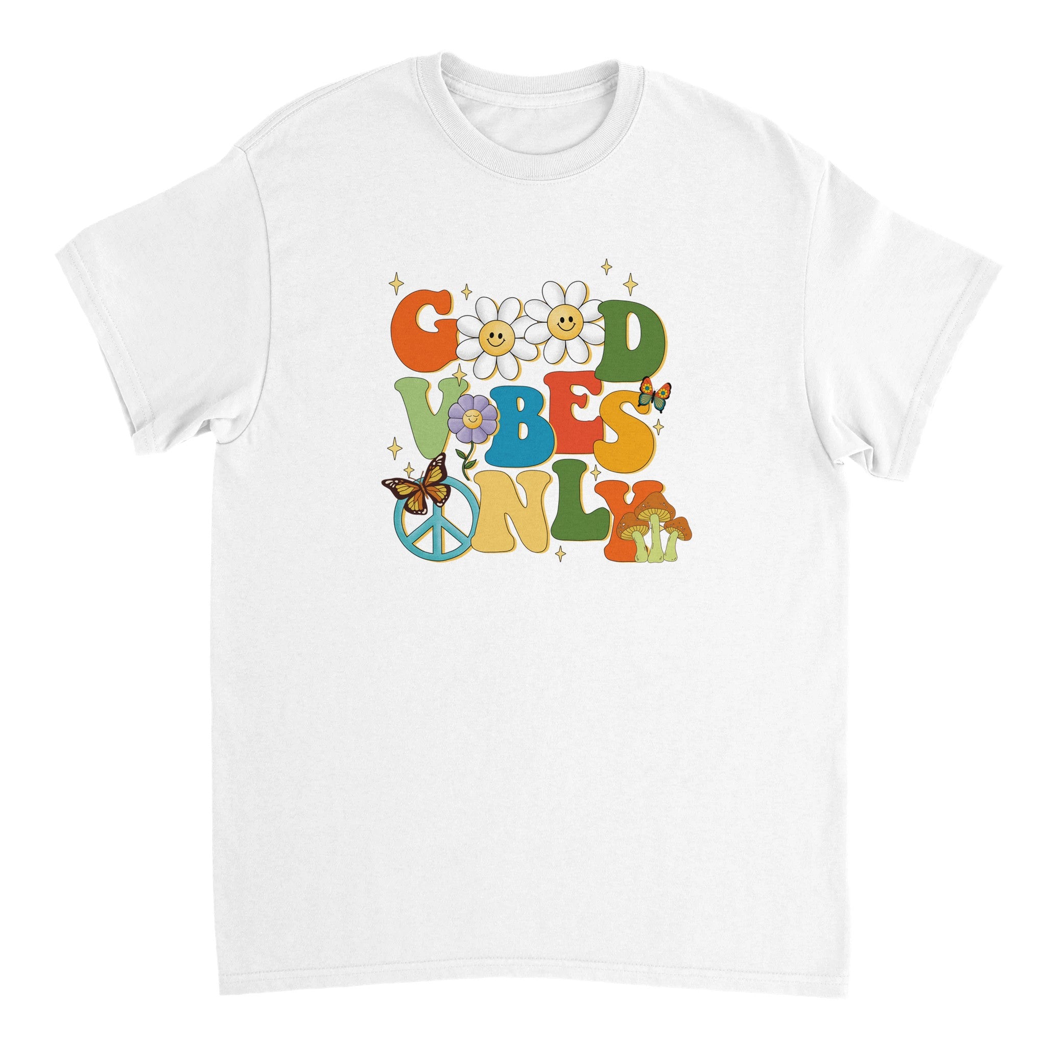 Good Vibes Only - Heavyweight Unisex Crewneck T-shirt