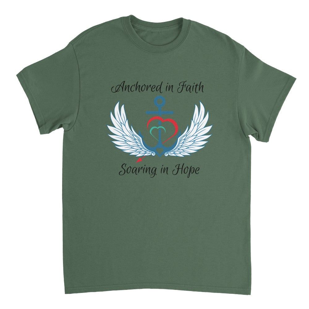 Anchored in Faith, Soaring in Hope - Heavyweight Unisex Crewneck T-shirt