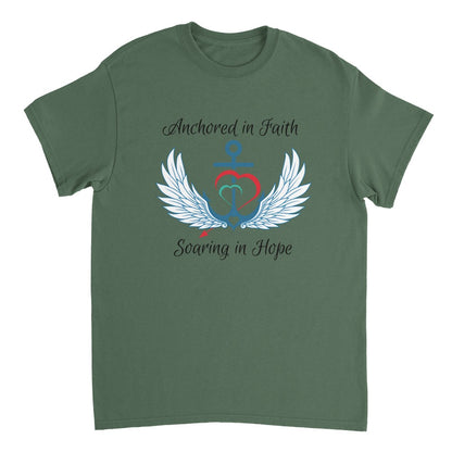 Anchored in Faith, Soaring in Hope - Heavyweight Unisex Crewneck T-shirt