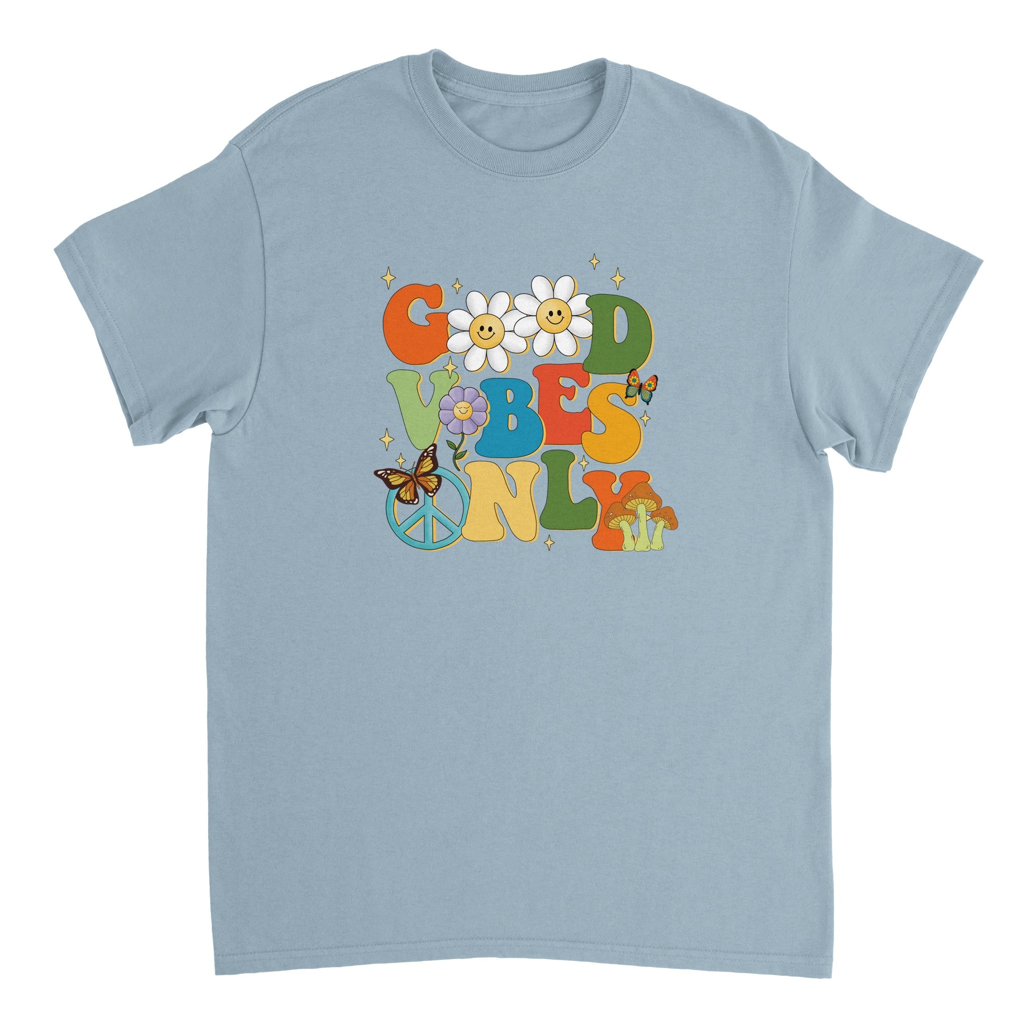 Good Vibes Only - Heavyweight Unisex Crewneck T-shirt