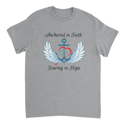 Anchored in Faith, Soaring in Hope - Heavyweight Unisex Crewneck T-shirt