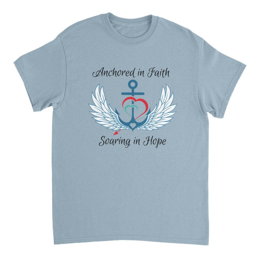 Anchored in Faith, Soaring in Hope - Heavyweight Unisex Crewneck T-shirt