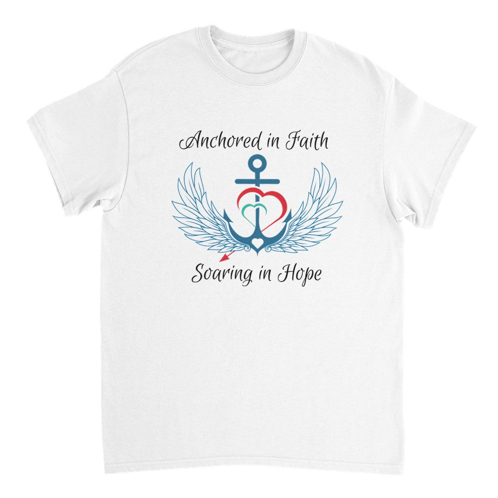 Anchored in Faith, Soaring in Hope - Heavyweight Unisex Crewneck T-shirt