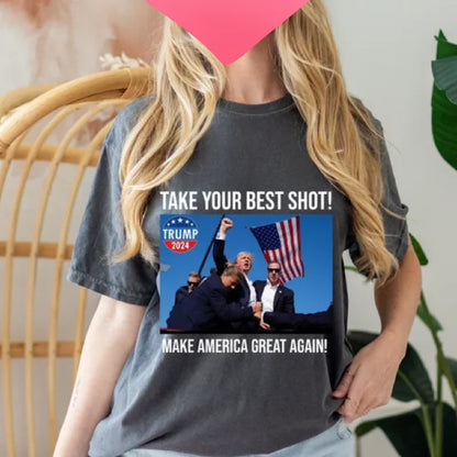 make your best shot Donald Trump girl 2024 T-shirt Make America Great AgainTrump Shot shirt MAGA Shirt, Republican T-shirt