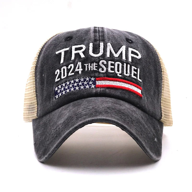 Trump the Sequel 2024 - Make America Great Again Hat Donald Trump - MAGA Embroidered Mesh Cap