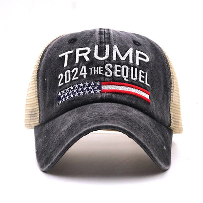 Trump the Sequel 2024 - Make America Great Again Hat Donald Trump - MAGA Embroidered Mesh Cap