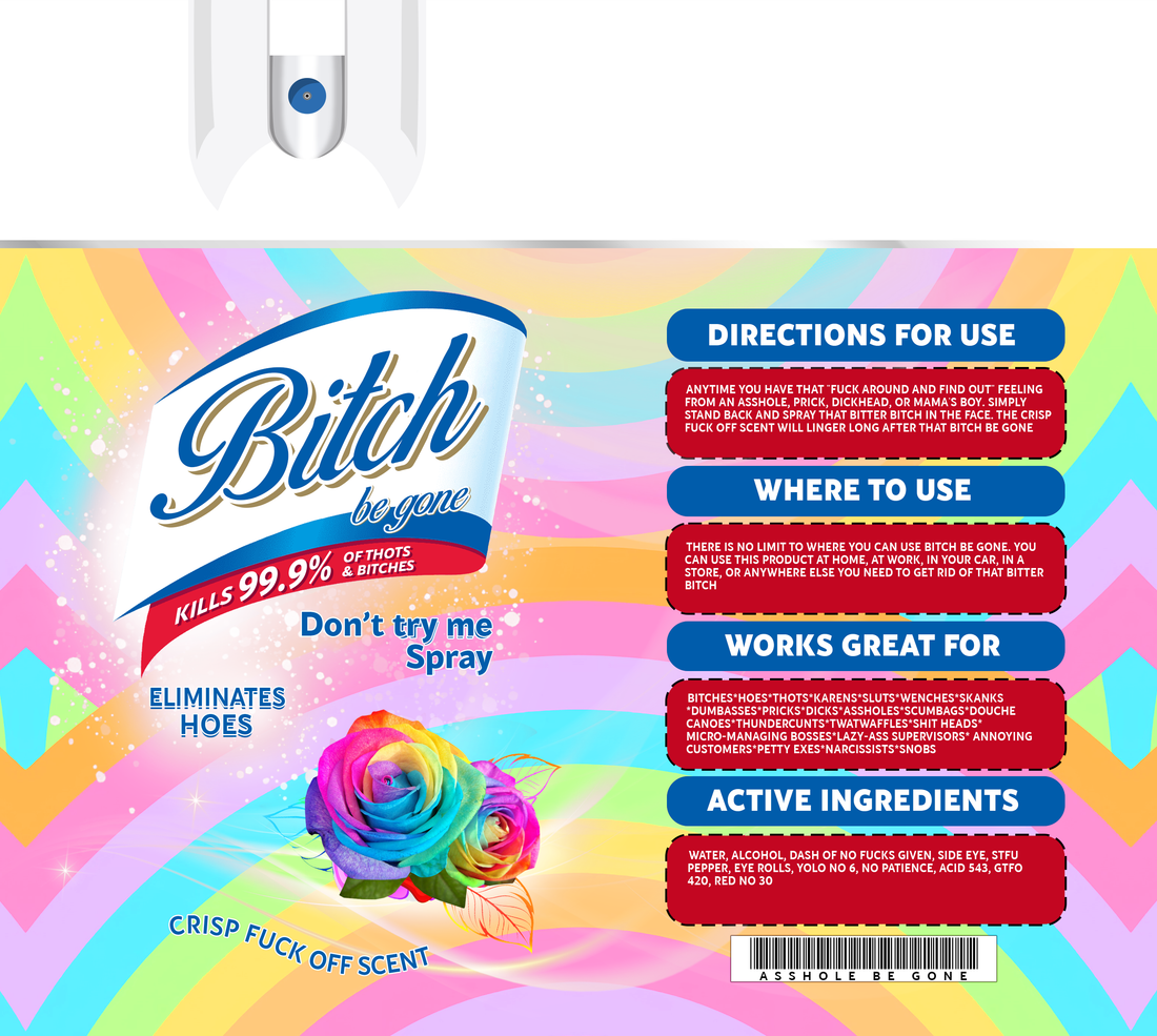 Bitch-B-Gone Disinfectant Spray Tumber - FUNNY! 20oz &amp; comes with metal straw &amp; special cleaning tool