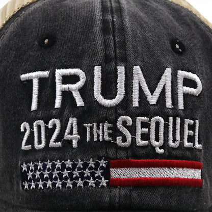 Trump the Sequel 2024 - Make America Great Again Hat Donald Trump - MAGA Embroidered Mesh Cap