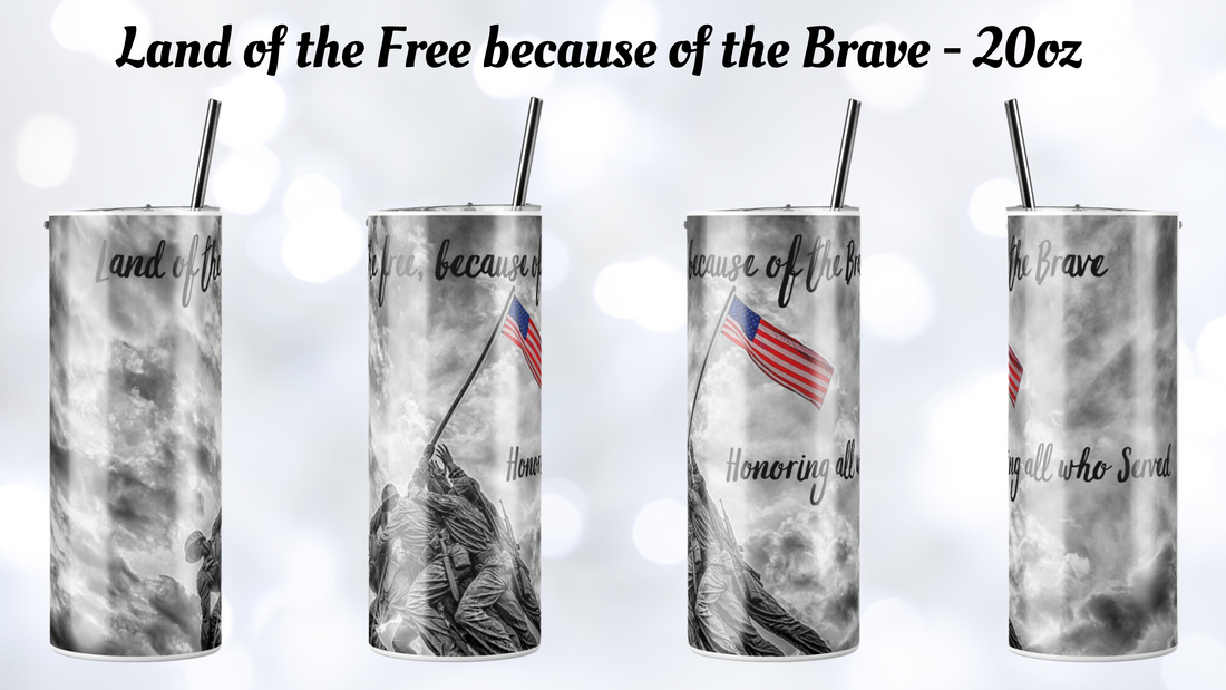 Honoring Our Veterans Customized Tumbler - 20 oz - with cap, straw, and special cleaning tool