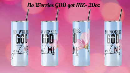 GOD got ME - 20 oz. Tumbler w/ lid, metal straw and special cleaning tool