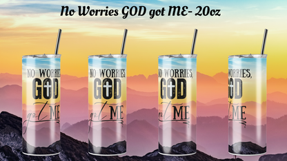 God got ME Custom Tumbler - 20 oz. with lid, metal straw &amp; special cleaning tool