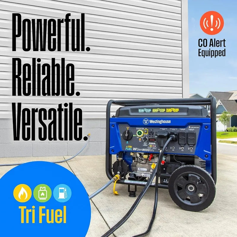 &quot;Ultimate Power Solution: 12500 Peak Watt Tri-Fuel Portable Generator with Remote Start&quot;