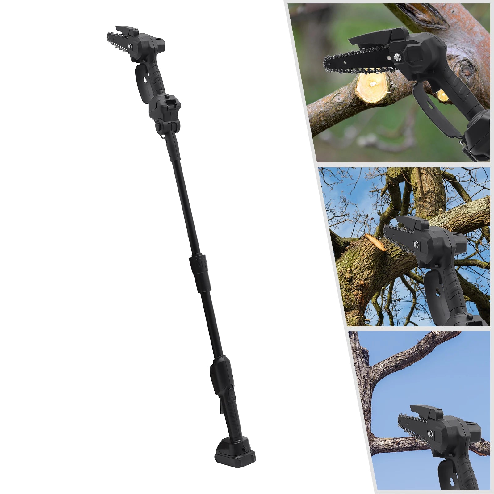 2-in-1 Pole Saw Cordless Pole Saw Power Pole Saw Electric Chainsaw for Gardening Tree Trimming Charger and Battery Included