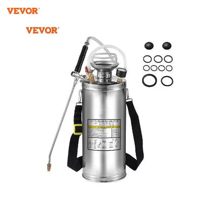 VEVOR 2Gal Stainless Steel Sprayer Hand Pump Sprayer with Pressure Gauge&amp;Safety Valve Adjustable Nozzle for Gardening Sanitizing