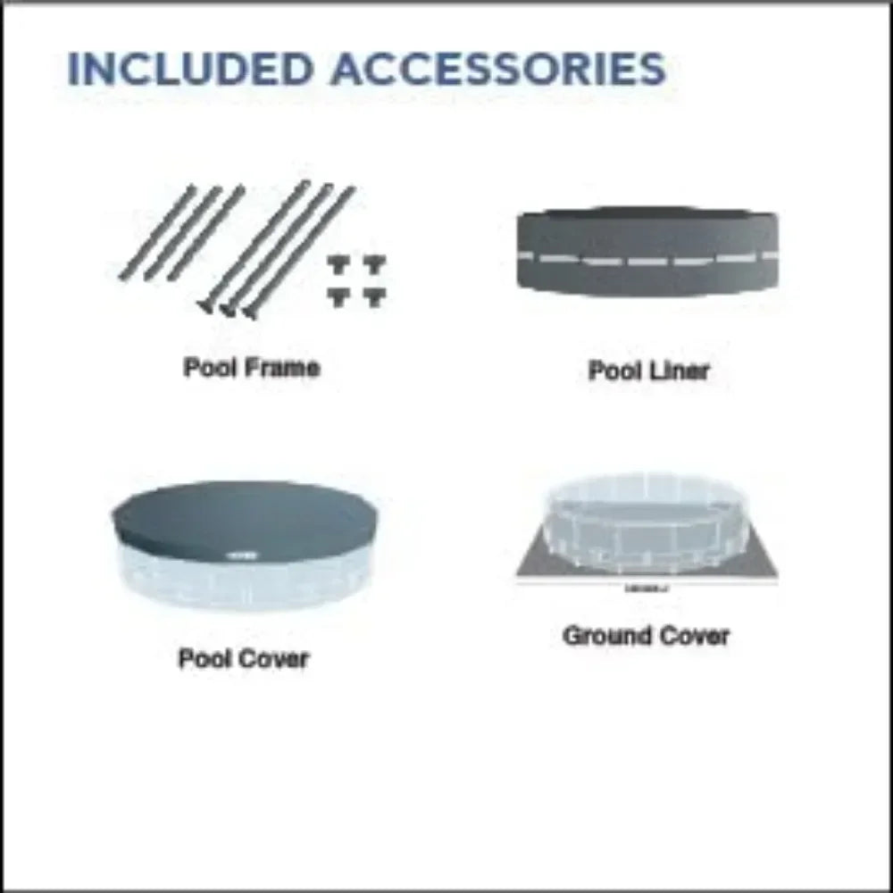 Swimming Pool for the Whole Family Gray and Secure Tubs Accessories Home Pool Cover Ladder Large Patio Pools Garden Outdoor