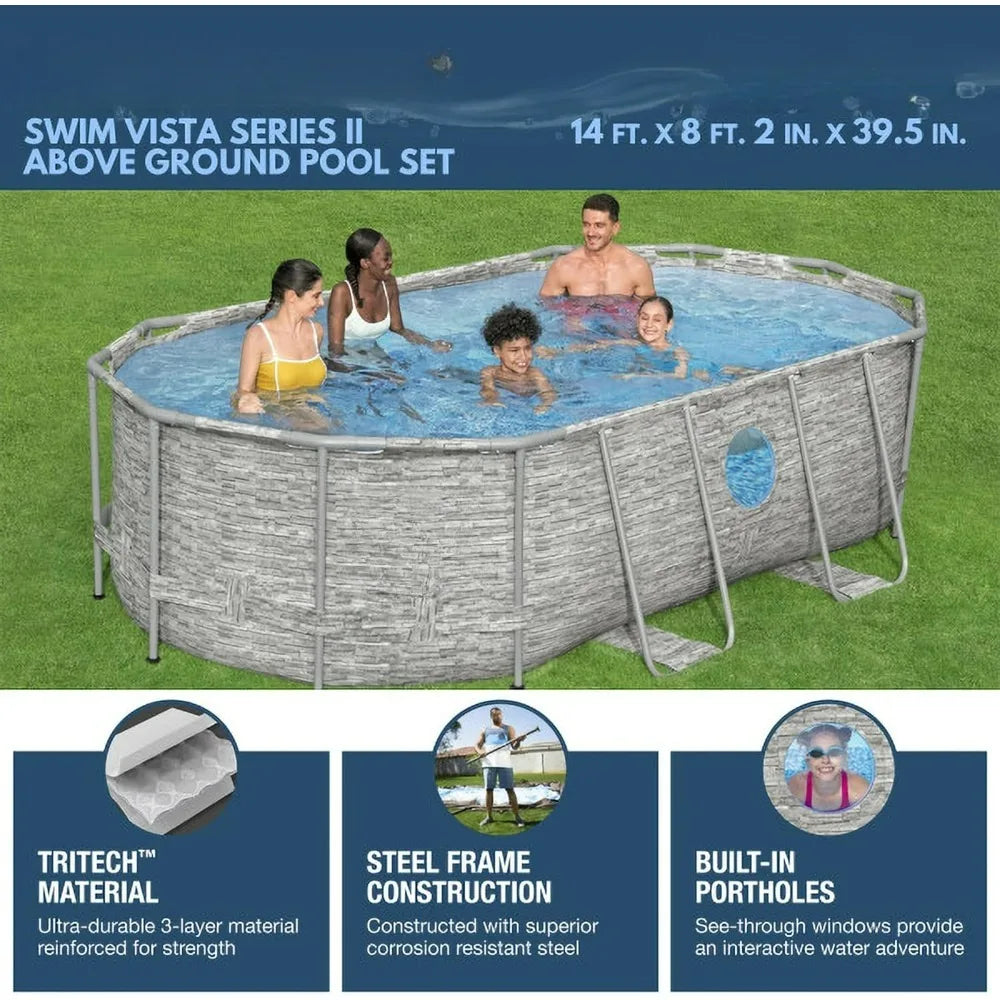 Above Ground Outdoor Swimming Pool Set 14&