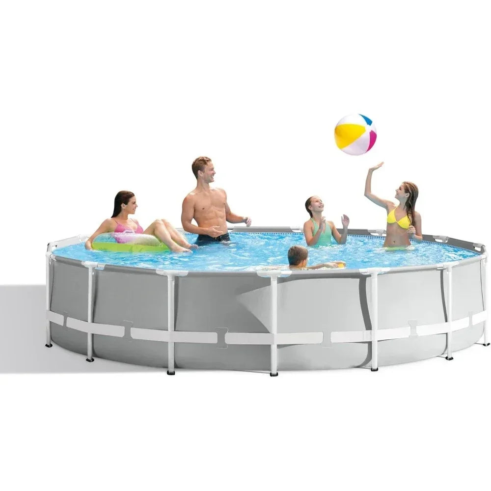 Swimming Pool for the Whole Family Gray and Secure Tubs Accessories Home Pool Cover Ladder Large Patio Pools Garden Outdoor