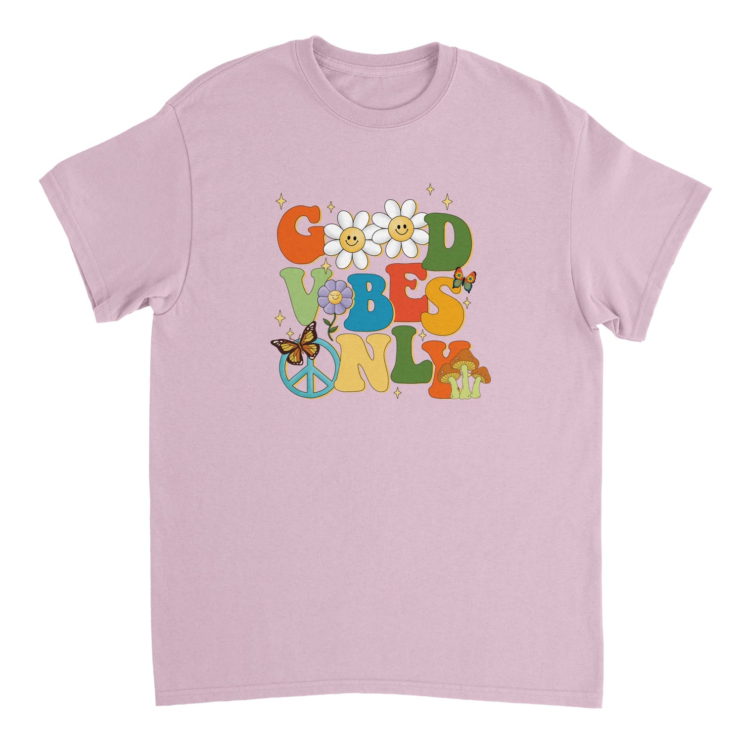 Good Vibes Only - Heavyweight Unisex Crewneck T-shirt