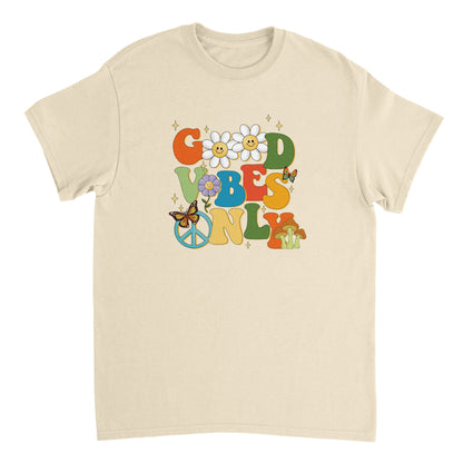 Good Vibes Only - Heavyweight Unisex Crewneck T-shirt