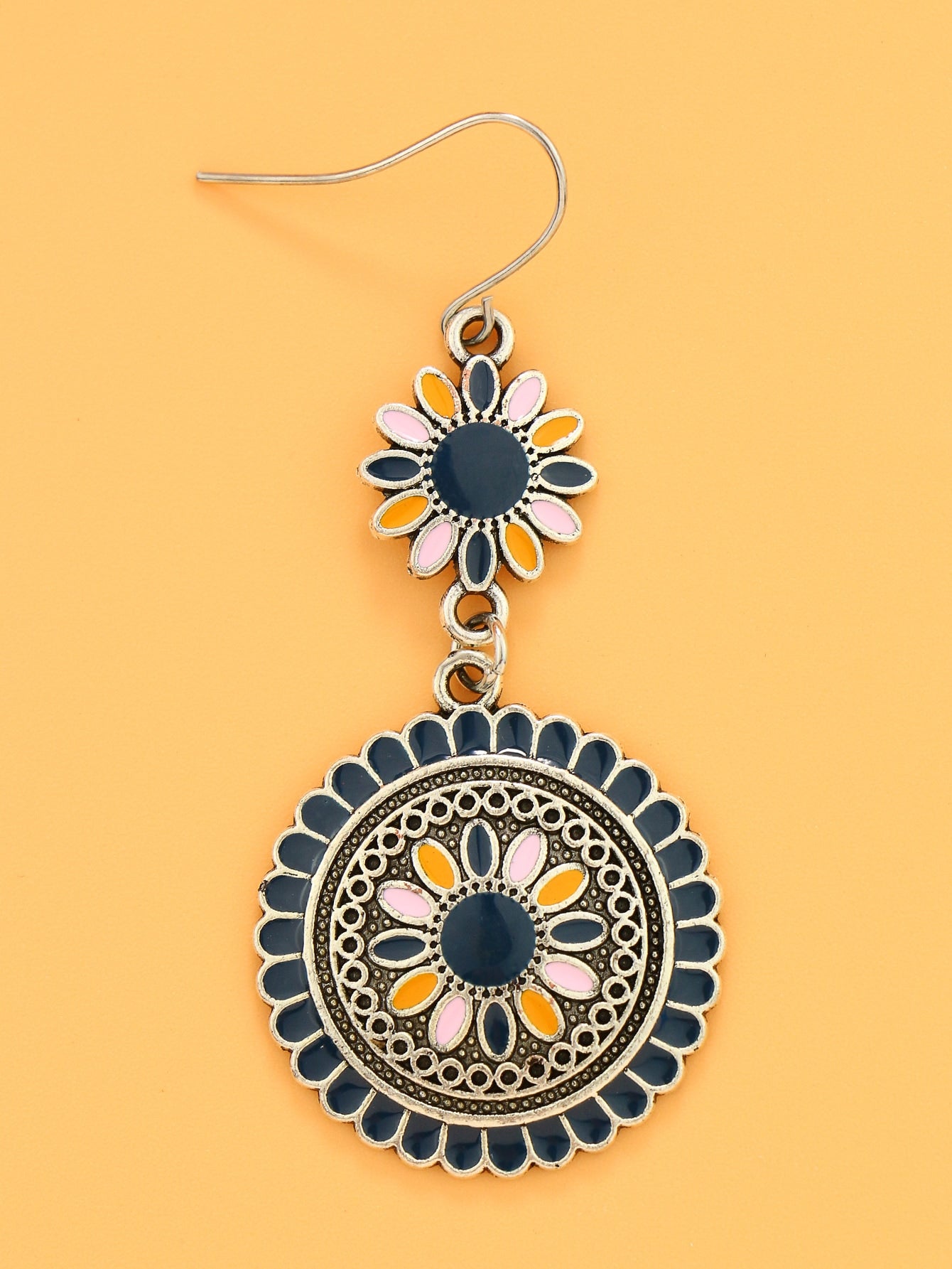 Bohemian Round Flower Drop Earrings