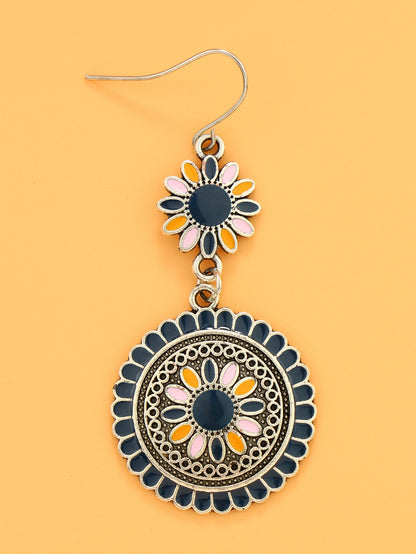 Bohemian Round Flower Drop Earrings