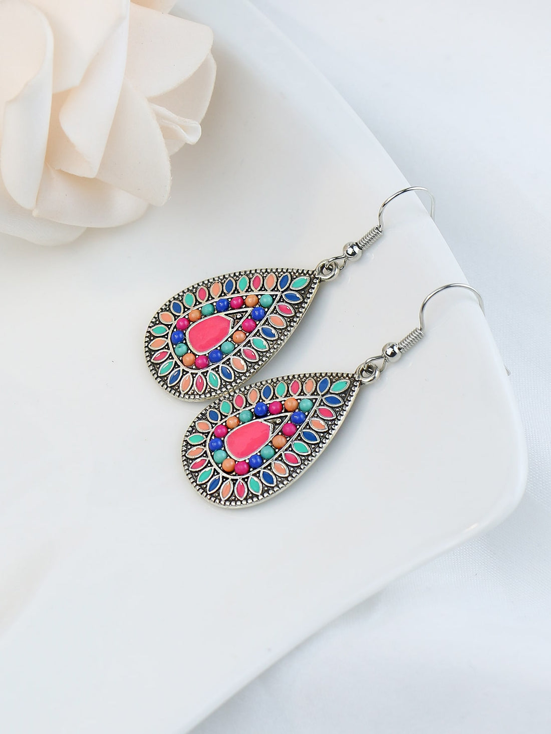 1pair Bohemian Water Drop Dangle Earrings