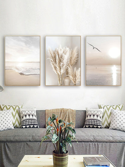 3pcs Scenery Print Unframed Painting