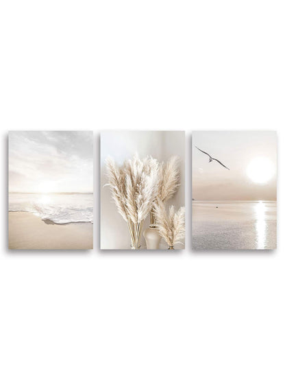 3pcs Scenery Print Unframed Painting