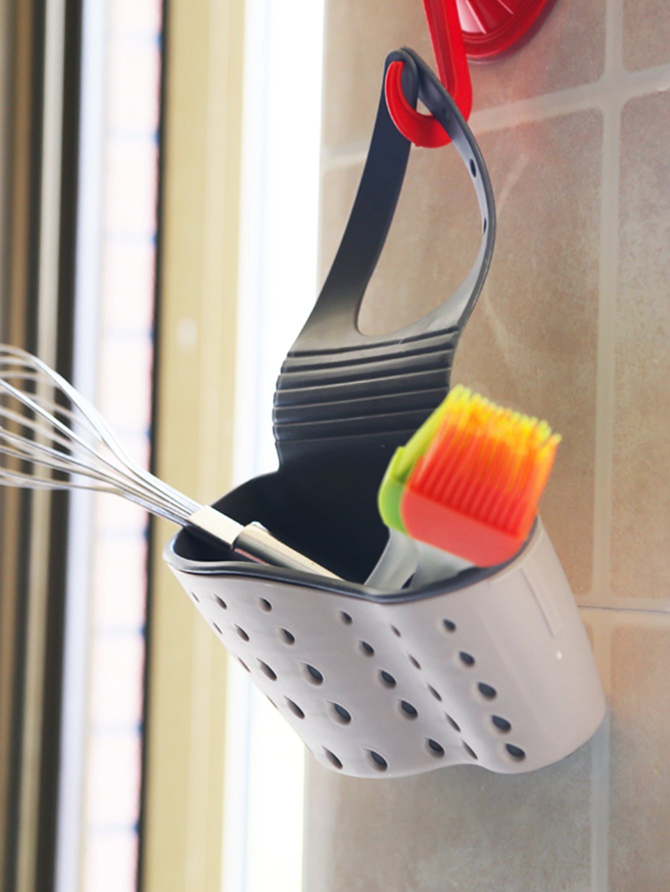 Kitchen Organizer - Adjustable Snap Sink Sponge Holder