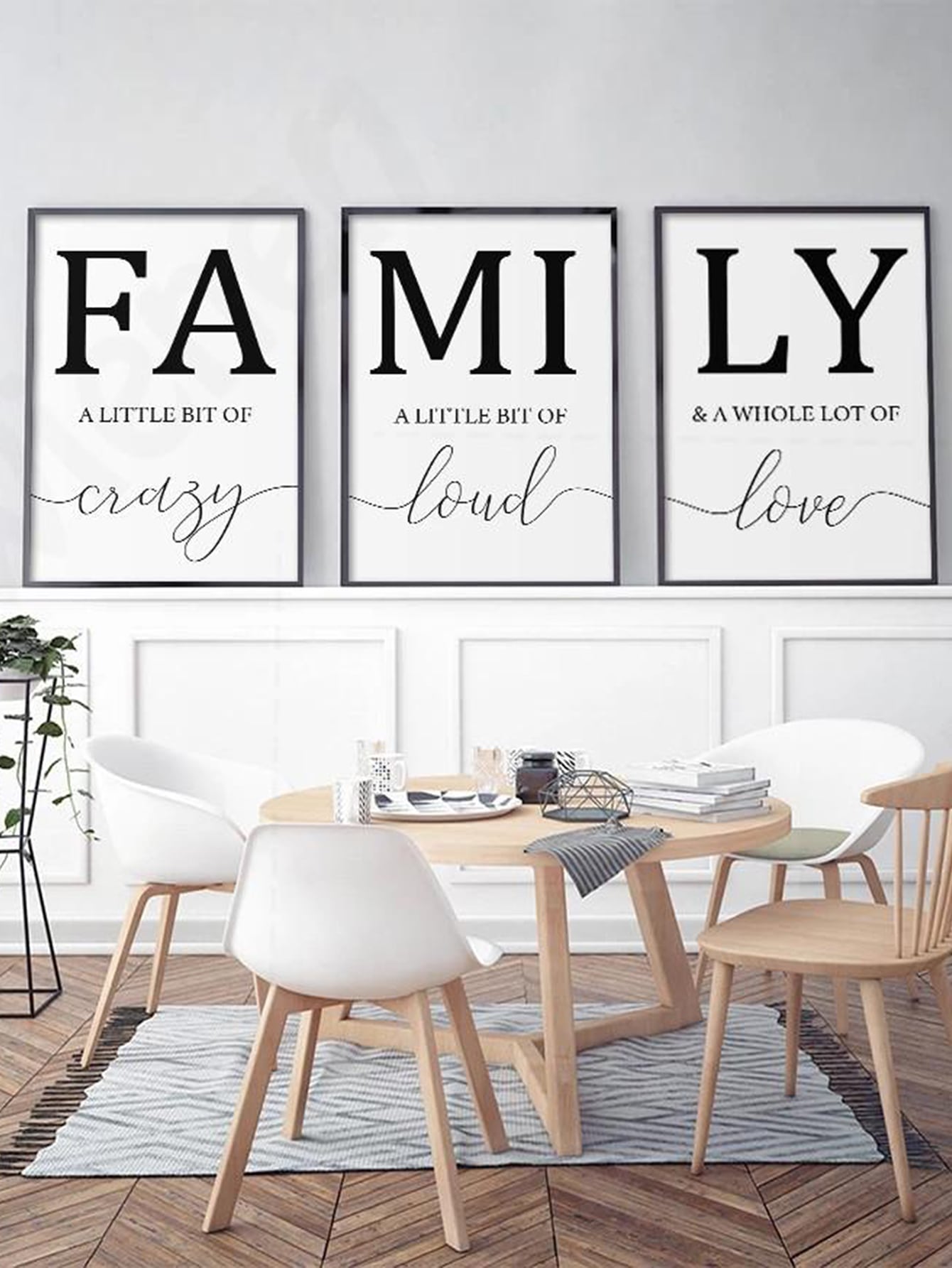 3 Pcs Nordic Style Family Love Wall Art Poster - Canvas Print - 3 Sizes No Frame