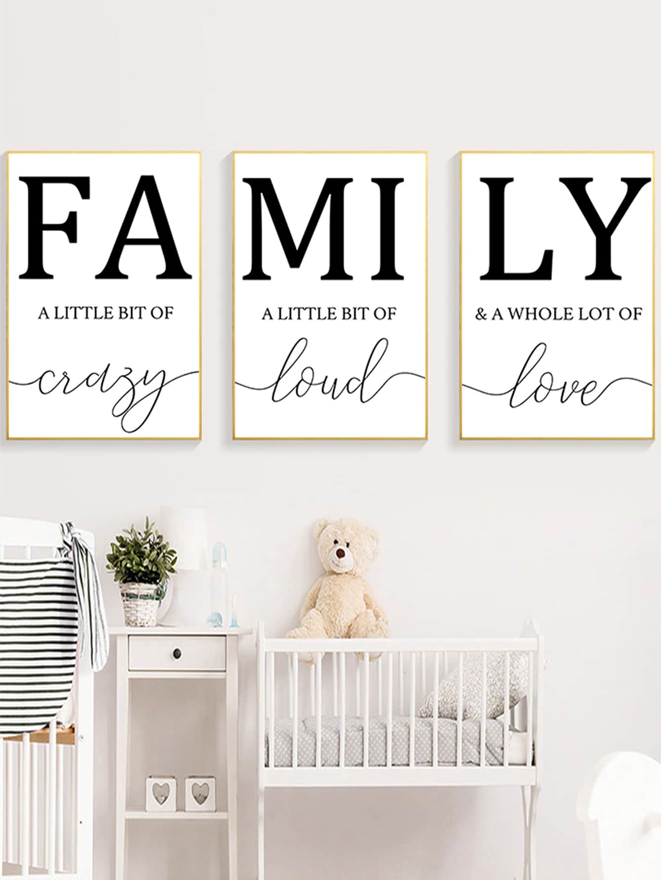 3 Pcs Nordic Style Family Love Wall Art Poster - Canvas Print - 3 Sizes No Frame