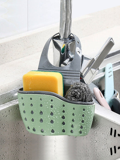 Kitchen Organizer - Adjustable Snap Sink Sponge Holder