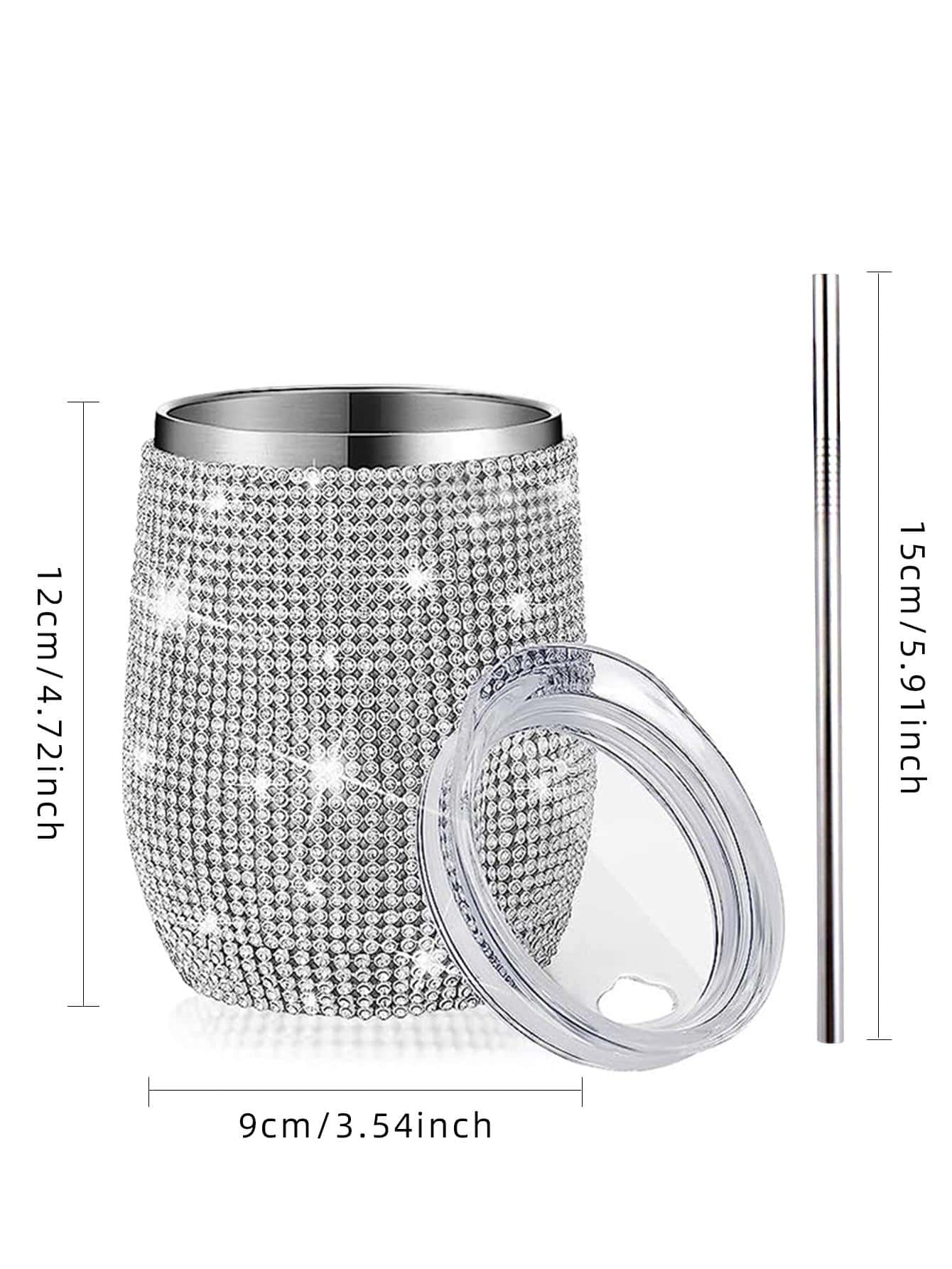 1pc Stainless Steel Tumbler, Modern Rhinestone Tumbler