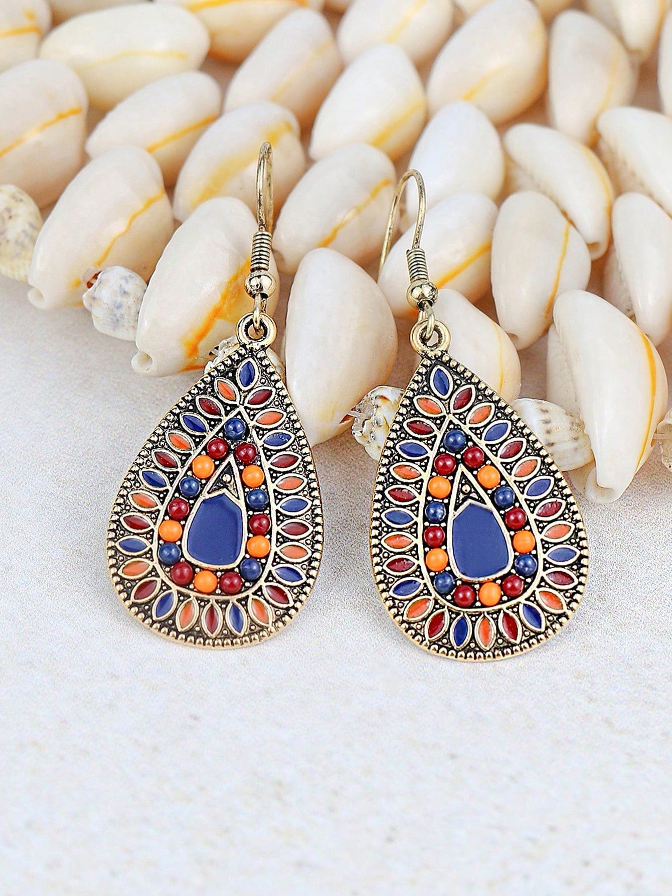 1pair Bohemian Water Drop Dangle Earrings