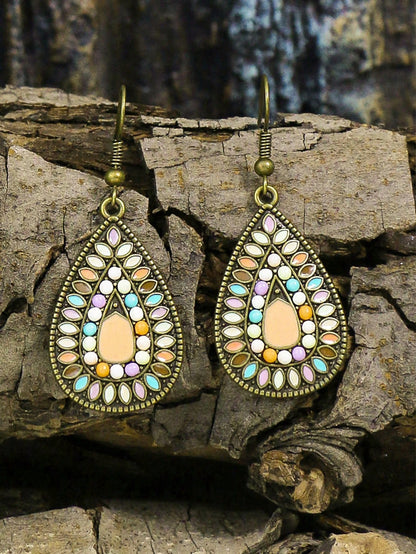 1pair Bohemian Water Drop Dangle Earrings